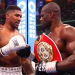 Anthony Joshua avec Daniel Dubois le 21 septembre 2024.