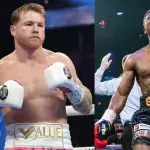 Canelo Alvarez et Christian Mbilli sur le ring