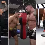 Eddie Hall a enfilé les gants avec Tommy Fury, boxeur pro. 