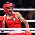 Imane Khelif lors de sa victoire face à la Hongroise Hamori. 
