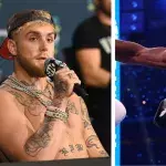 Jake Paul et Daniel Dubois, actuel champion du monde IBF chez les lourds. 