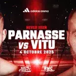 L'affiche officielle du 100% Fight Never Seen, qui opposera Salahdine Parnasse à Cédric Vitu en main-event.