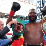 Martin Bakole le 3 août 2024 après sa victoire face à Jared Anderson.