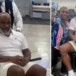 Mike Tyson est apparu en fauteuil roulant à l'aéroport de Miami. 