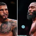 Anthony Pettis et Cédric Doumbé dans la cage