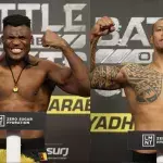 Francis Ngannou et Renan Ferreira à la pesée du PFL 