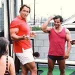 Arnold Schwarzenegger, Sylvester Stallone et Franco Columbu