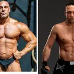 Un bodybuildeur et un combattant de MMA. 