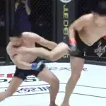 Aerdake Apaer a envoyé au tapis Guoxu Yang en seulement 28 secondes. 