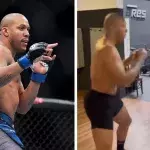 Ciryl Gane a relevé le défi de la machine à coup de poing avec Ragnar Le Breton. 