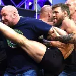 Conor McGregor lors de la pesée de l'UFC 229. 