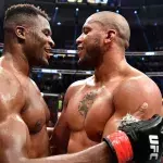 Francis Ngannou et CIryl Gane après leur combat à l'UFC 270. 