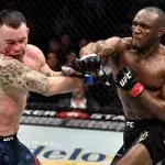 Kamaru Usman et Colby Covington lors de leur premier affrontement à l'UFC 245. 