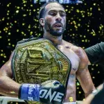Alexis Nicolas avec sa ceinture du ONE
