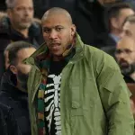 Ciryl Gane lors du match de Ligue des champions ayant opposé le PSG au Borussia Dortmund. 