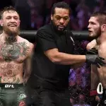 Conor McGregor et Khabib Nurmagomedov lors de leur combat en 2018. 