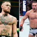 Conor McGregor et Michael Chandler dans la cage de l'UFC
