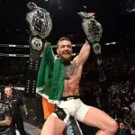 Conor McGregor lors de l'UFC 205 après sa victoire contre Eddie Alvarez. 