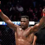 Francis Ngannou après son combat face à Ciryl Gane lors de l'UFC 270