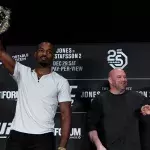 Jon Jones et Dana White en 2018 avant l'UFC 232.