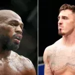 Jon Jones et Tom Aspinall dans la cage