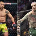  Jose Aldo et Sean O'Malley dans la cage de l'UFC
