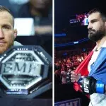 Justin Gaethje, champion BMF de l'UFC, et Benoit Saint-Denis. 