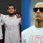 Khabib Nurmagomedov avec Islam Makhachev et Charles Oliveira 
