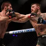 Khabib Nurmagomedov et Conor McGregor lors de l'UFC 229