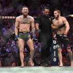 Khabib Nurmagomedov et Conor McGregor à l'UFC 229