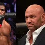 Ngannou et Dana White dans la cage de l'UFC