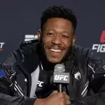 Oumar Sy à la conférence de presse de l'UFC