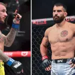 Renato Carneiro et Benoit Saint-Denis dans la cage de l'UFC