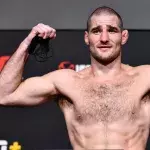 Sean Strickland lors de la pesée de l'UFC Vegas 47. 