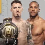 Visuel officiel de l'UFC 321, Tom Aspinall vs Ciryl Gane