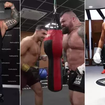Eddie Hall a enfilé les gants avec Tommy Fury, boxeur pro. 