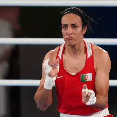 Imane Khelif après sa victoire en finale des JO de Paris 2024. 