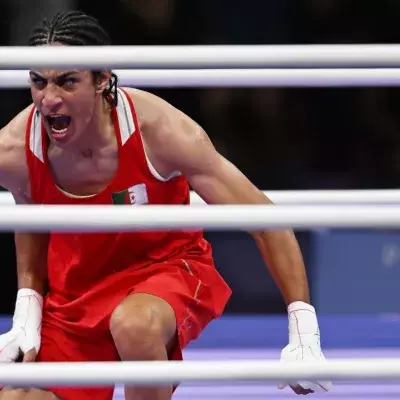 Imane Khelif aux JO de Paris 2024. 