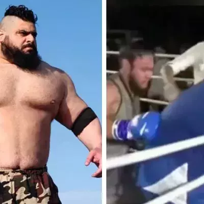 Le "Hulk Iranien" s'est incliné contre le "Titan Kazakh" en boxe anglaise. 