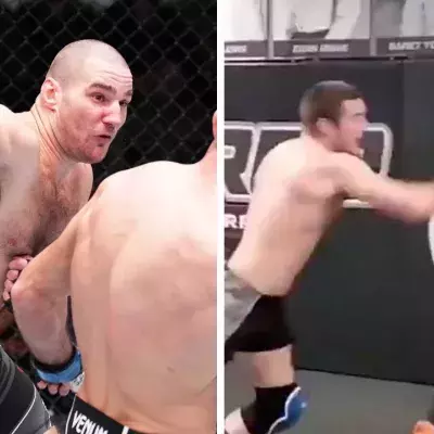 Sean Strickland a fait face à Robin Safar, boxeur invaincu, à l'entrainement. 
