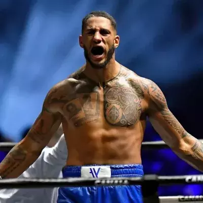 Tony Yoka lors de son combat contre Johann Duhaupas. 