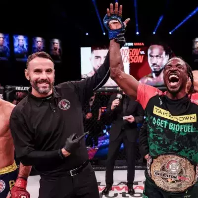 Jason Jackson devenant champion welterweight du Bellator