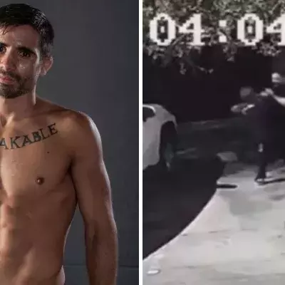 Javier Baez, ancien combattant de MMA, a maitrisé un homme qui l'attaquait à la machette sur un parking. 