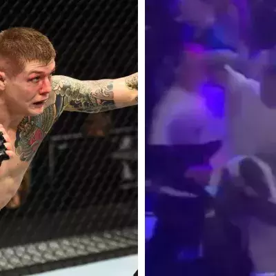 Marvin Vettori a rpis part à une bagarre générale lors d'un gala de boxe à Rome.
