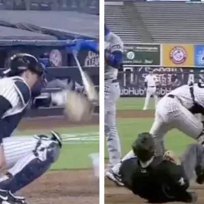 Un arbitre de baseball au bord du KO après s'être pris une balle à 160km/h en pleine tête