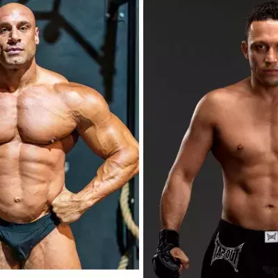 Un bodybuildeur et un combattant de MMA. 