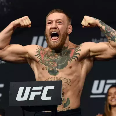 Conor McGregor lors de la pesée avant son combat contre Nate Diaz 