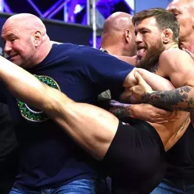 Conor McGregor lors de la pesée de l'UFC 229. 