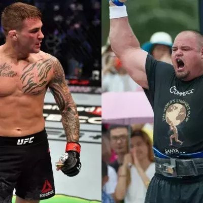 La star de l'UFC Dustin Poirier se fait soumettre par Brian Shaw, l'homme le plus fort du monde 