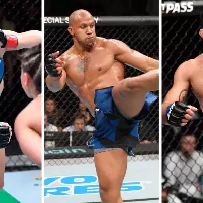 Manon Fiorot, Ciryl Gane et Benoit Saint-Denis, trois des Français qui participeront à l'UFC Paris 2023. 